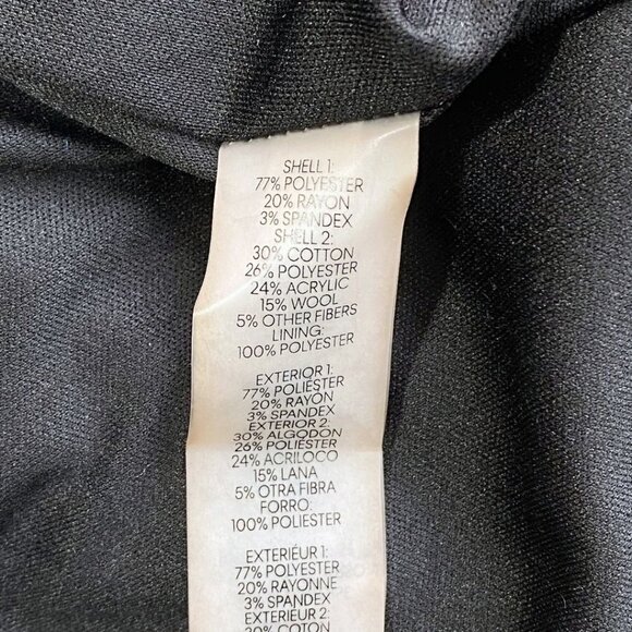 KARL LAGERFELD BLACK BURGUNDY TWEED WOOL BLEND FAUX LEATHER COMBO DRESS - 2 - Picture 9 of 9